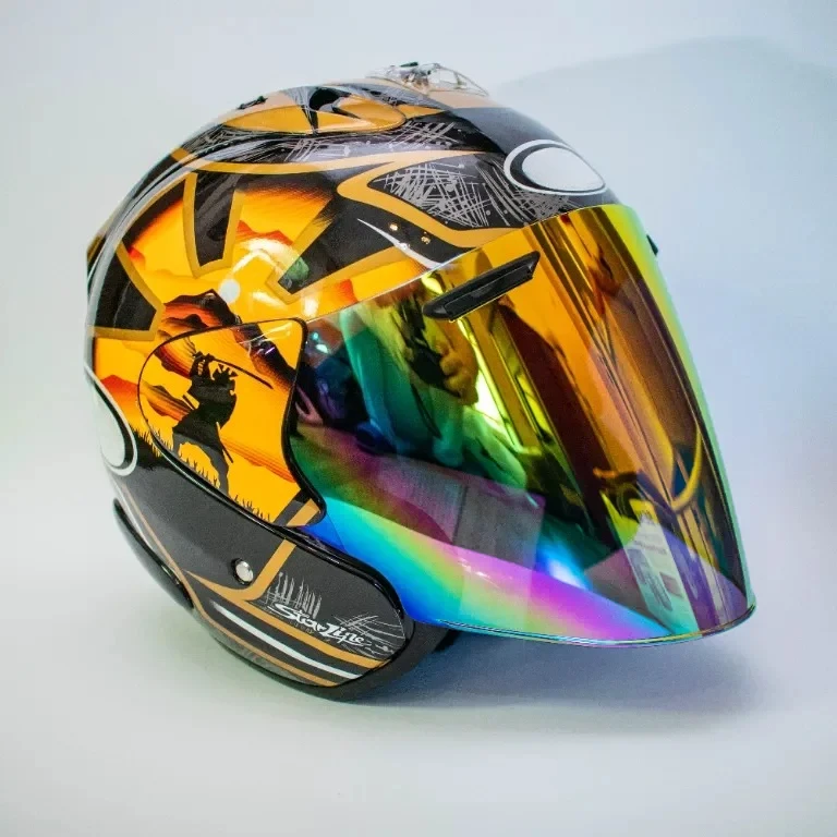 

3/4 Open Face Helmet Ram3 Pedrosa Samurai Motorcycle Helmet Summer Jet Scooter Motobike Half Helmets Cascos Para Moto