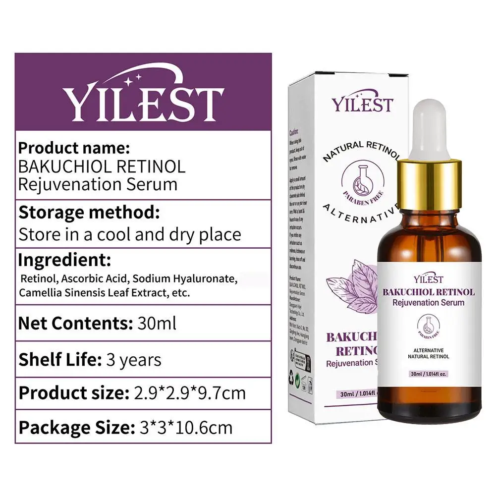 30ml Retinol Serum Venature Bakuchiol Retinol Essence Anti-wrinkle Glowing Skin Reduces Acne Face Serum For Face Care H7p8