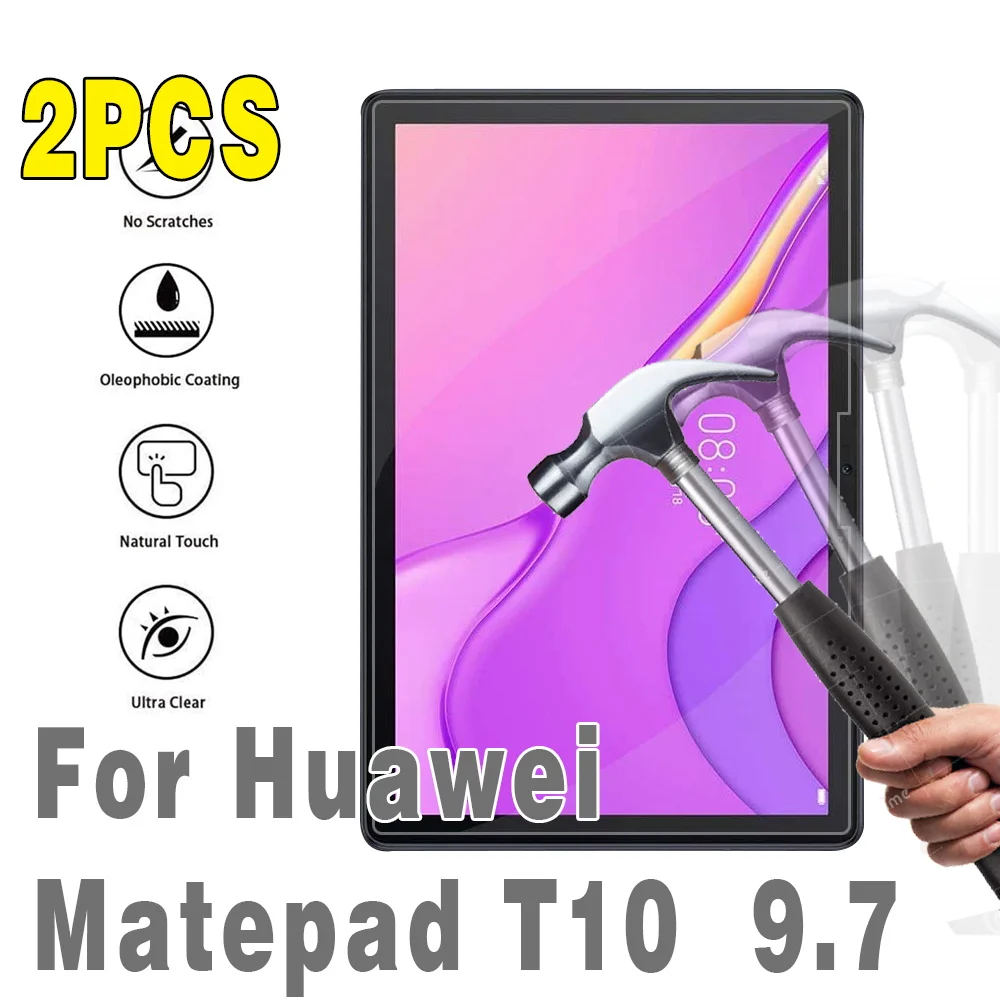 2Pcs Tablet Tempered Glass Screen Protector Cover for Huawei Matepad T10  9.7  inch  Screen Protector Full Coverage Screen