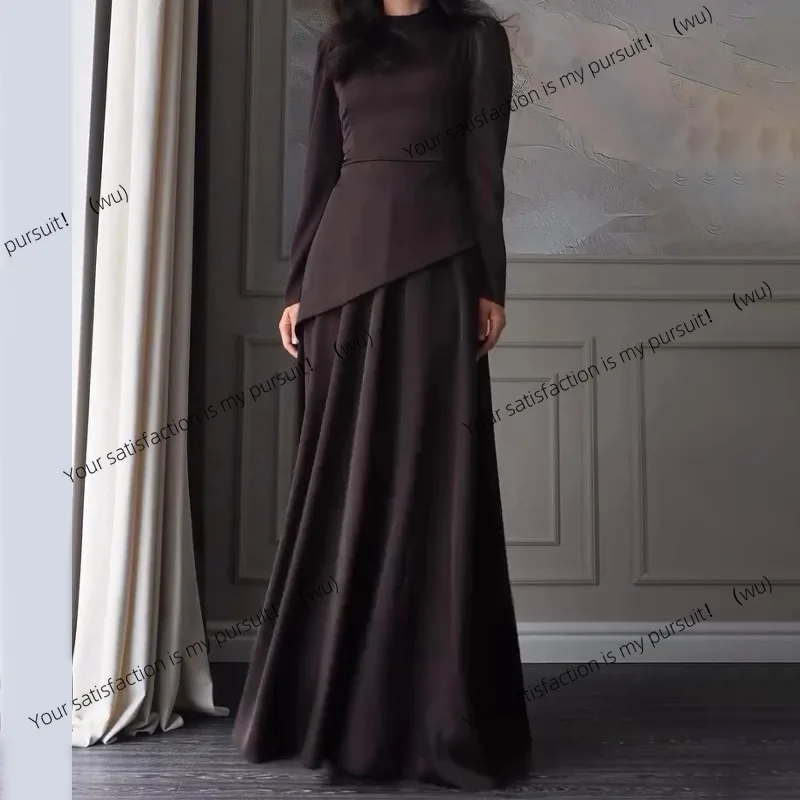 

25 European and American women's clothing new French elegant temperament splicing slim suit skirt