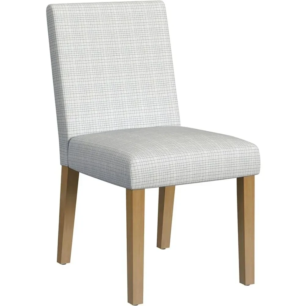 Classic Parsons Dining Chairs, Single Pack, Cream Mini Grid Pattern