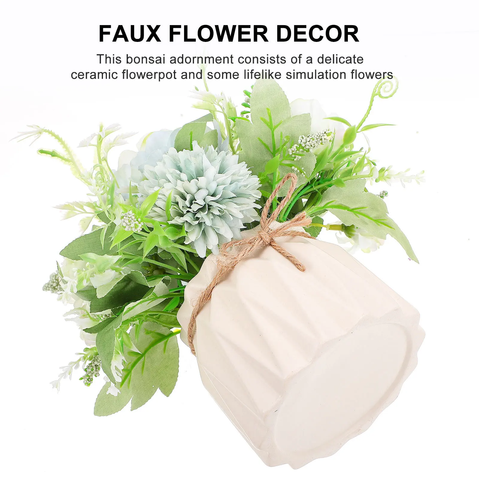 

1Set Delicate Details Simulation Flower Bonsai Potted Plants Decor Vivid Atmosphere Indoor Flower Decor Home Adornment