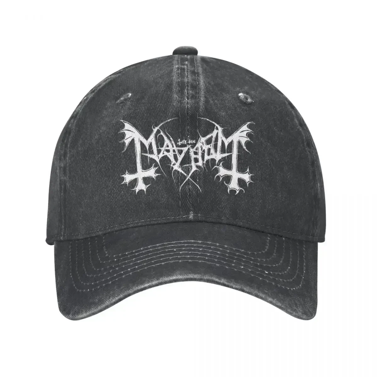 New Mayhems Black Denim Baseball Cap Metal Band Man Print Hip Hop Hats Spring Vintage Sports Cheap Baseball Caps