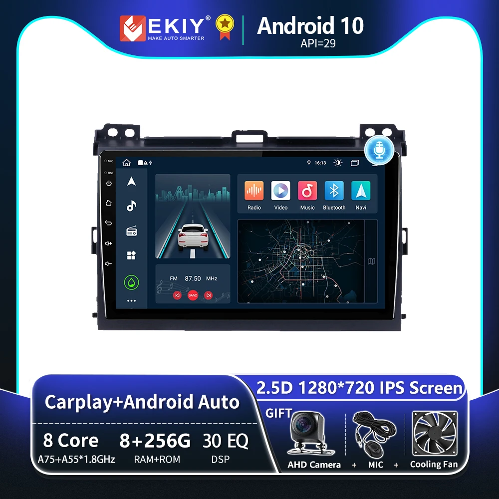 

EKIY T8 For Toyota Land Cruiser Prado 120 For Lexus GX470 J120 2002 - 2009 Car Radio Multimedia Video Player Android Auto GPS BT