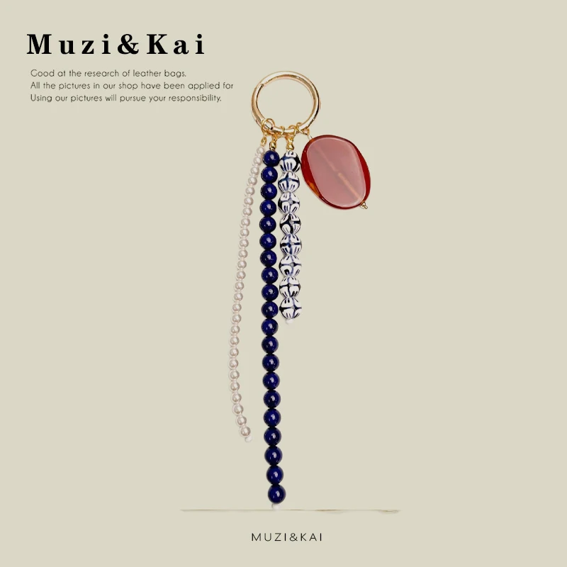 【Spend $37 or more and get $7 off】Small niche designer bag charm, tassel handmade beaded hanging rope accessory