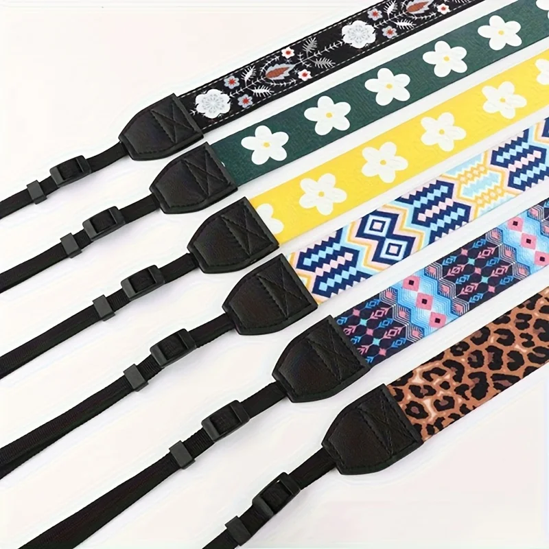 3.8cm wide camera strap with flower shaped strap, universal adjustable photography strap