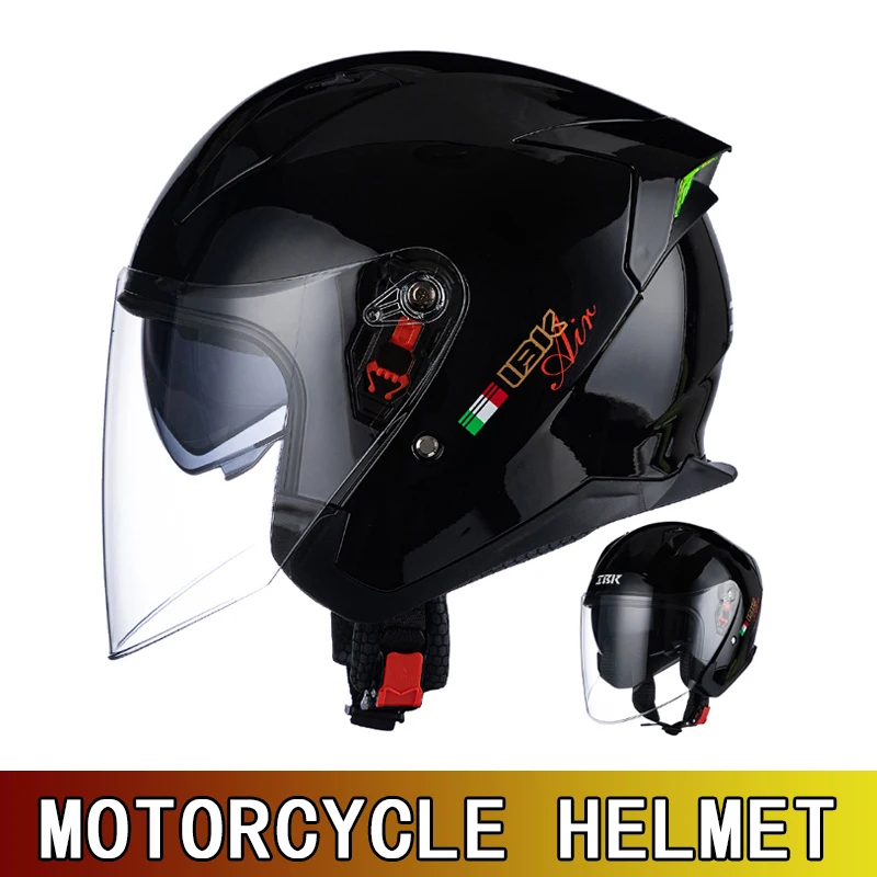 Light retro motorcycle helmet with double goggles motorcycle riding 3/4 half helmet sunshade light retro helmet.