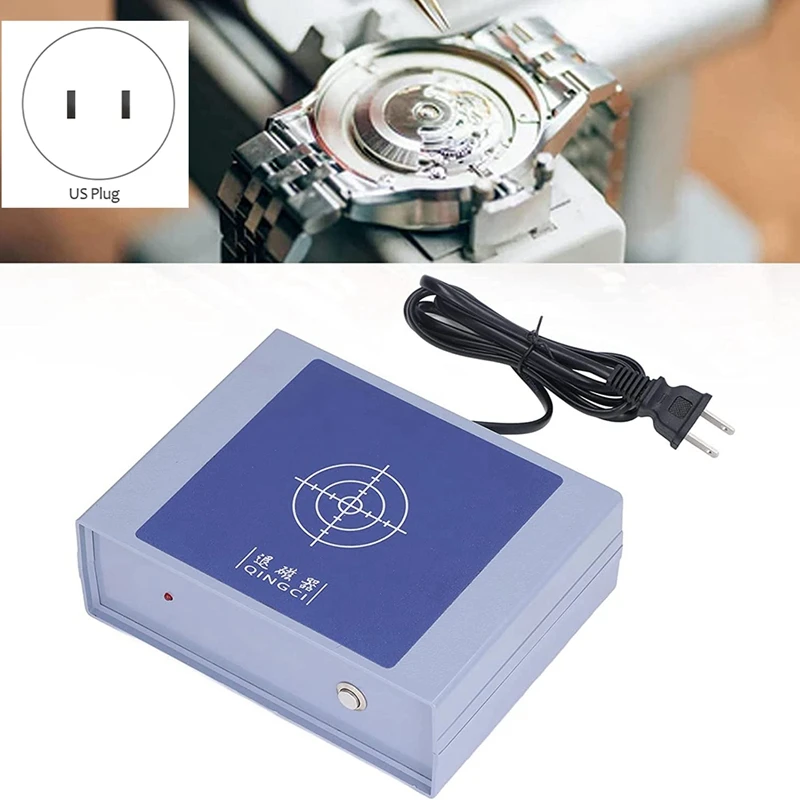 Desmagnetizador de reloj, herramienta de reparación de reloj eléctrico de 110V, desmagnetizador de reloj de pulsera portátil, Kit de reparación de reloj, enchufe de EE. UU.