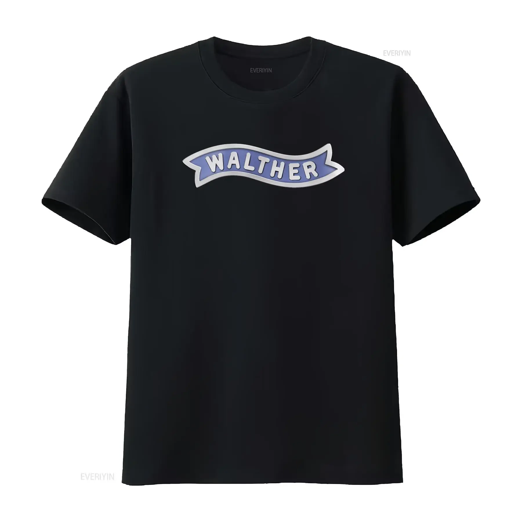 Walther Guns Firearms Logo Men's Black T shirt Size S 5XL Stylish Print vintage Washed streetwear Unisex Slightly Soft homme