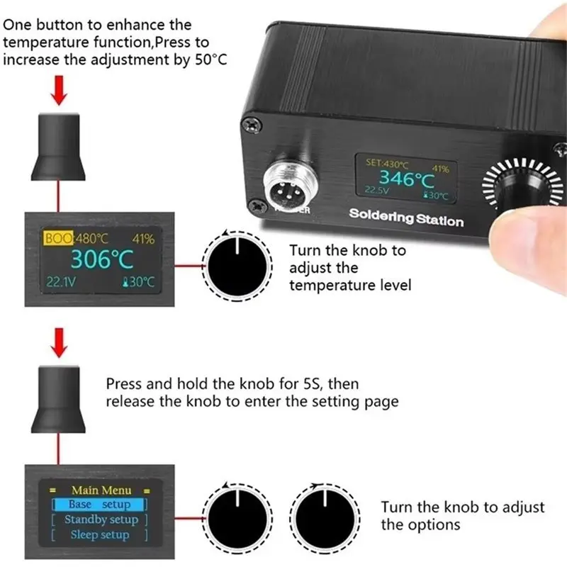 CMHI-T12 Portable Mini Digital Soldering Station With OLED Display Professional Soldering Iron Tool Kit For Home Repairing EU