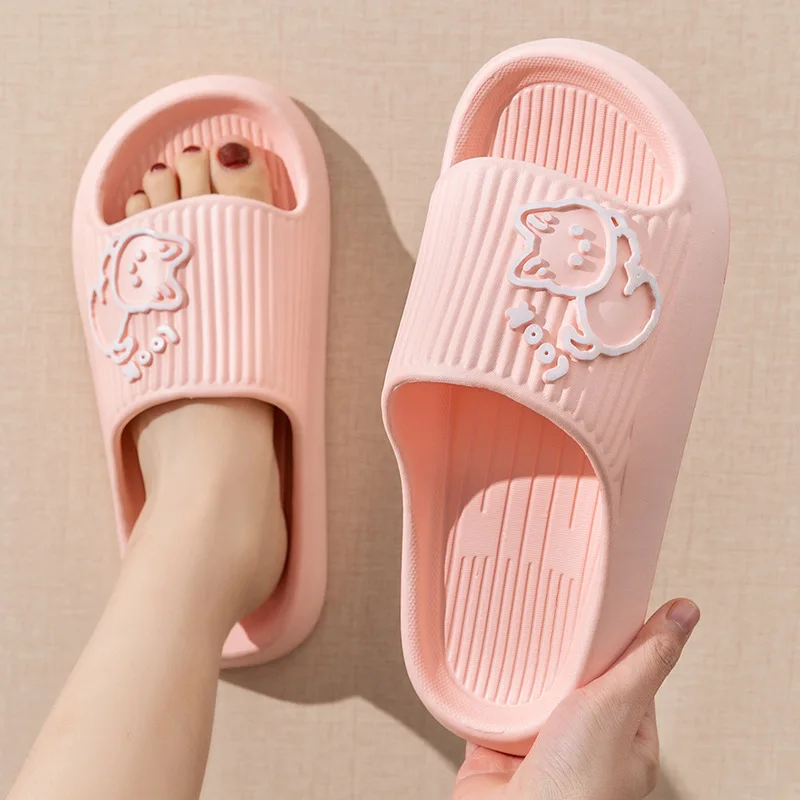 Cute Cat Women Slippers Home Sandals Bear Cartoon Flip Flops Beach Men Summer 2023 Couple Unisex No-Slip Slides Soft Sole Shoes