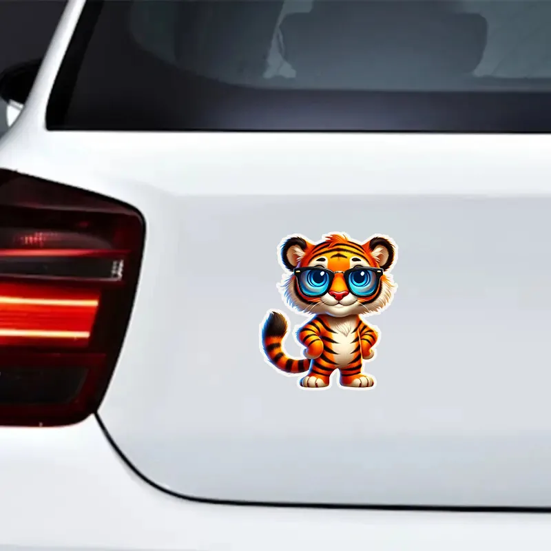 Cute Cartoon Tiger Car Stickers Kawaii Tiger Nursery Art Wildlife Gardening Decoration High-Quality Vinyl Decals HE100