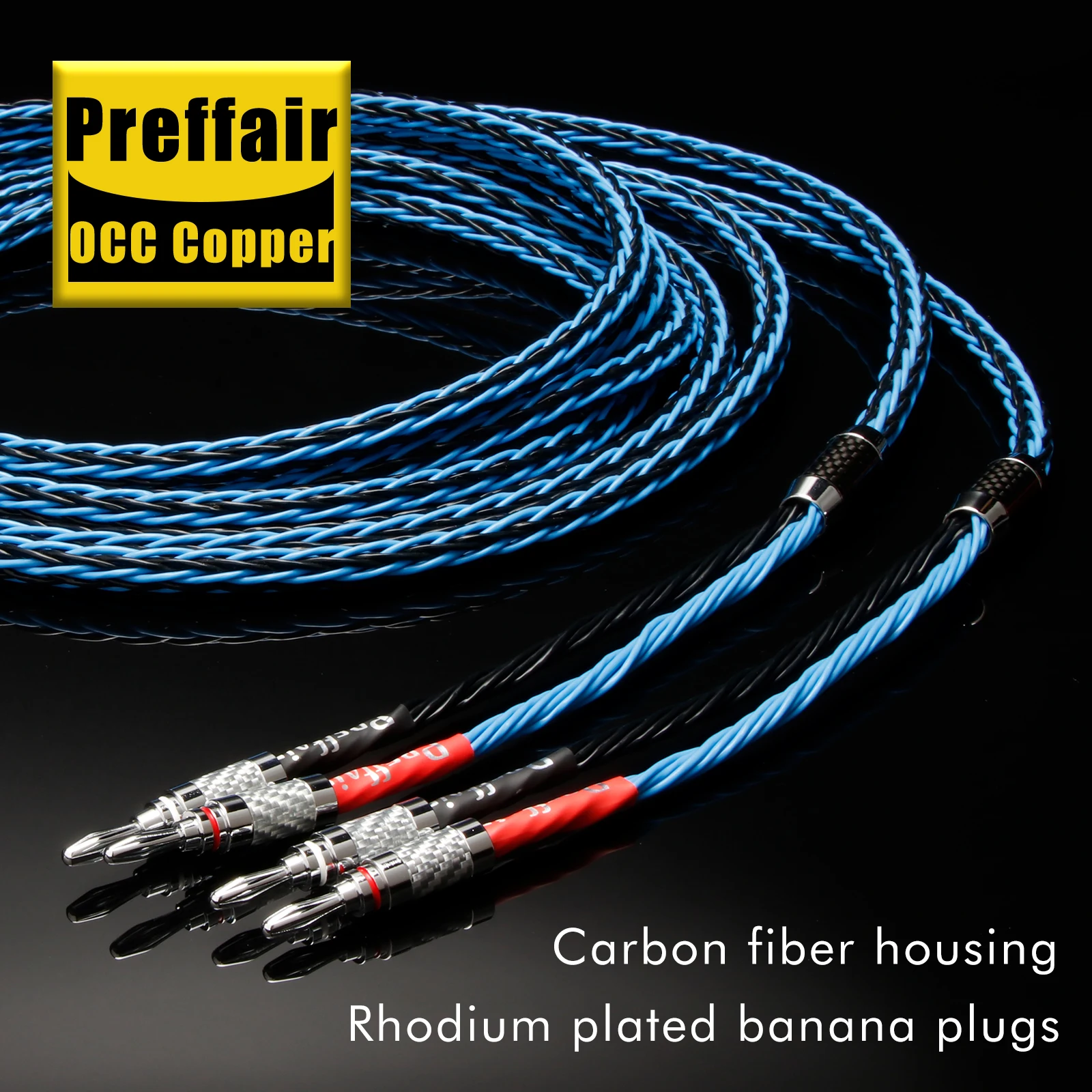 Pair 8TC Speaker Cable 16 Cores Twist Loudspeaker Cable OCC Copper for HIFI Audio Amplifier Turntable CD Player