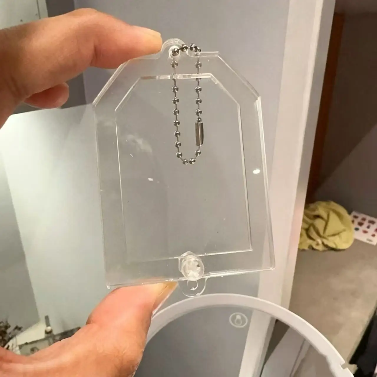 Transparent Acrylic Omamori Shaker Keychain Shell, DIY Guka Charm Resin Craft Supplies