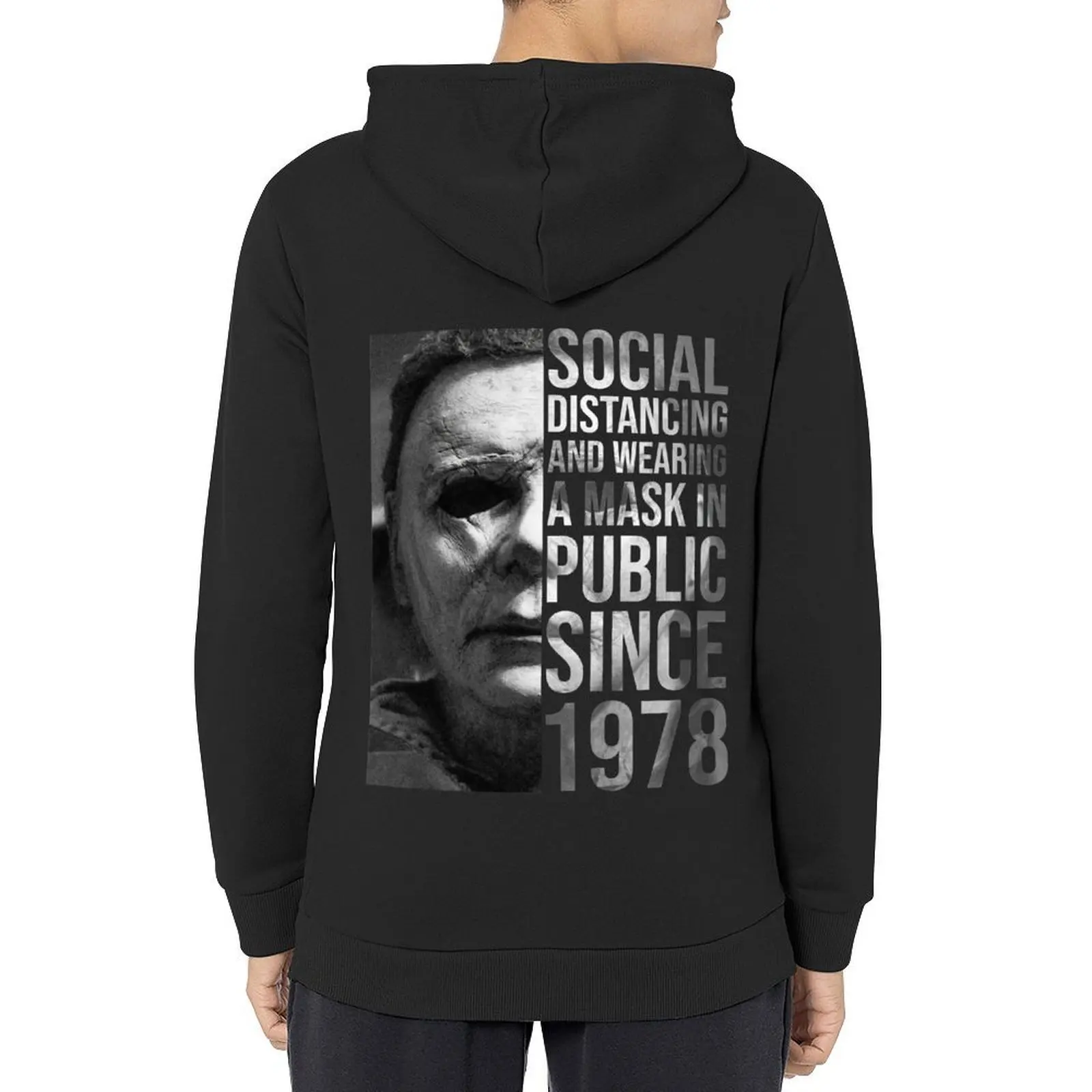 

M-ichael M-yers Social Distancing and Wearing A Mask in Public Since 1978 Hoodie graphic t shirts men japanese style hoodie man