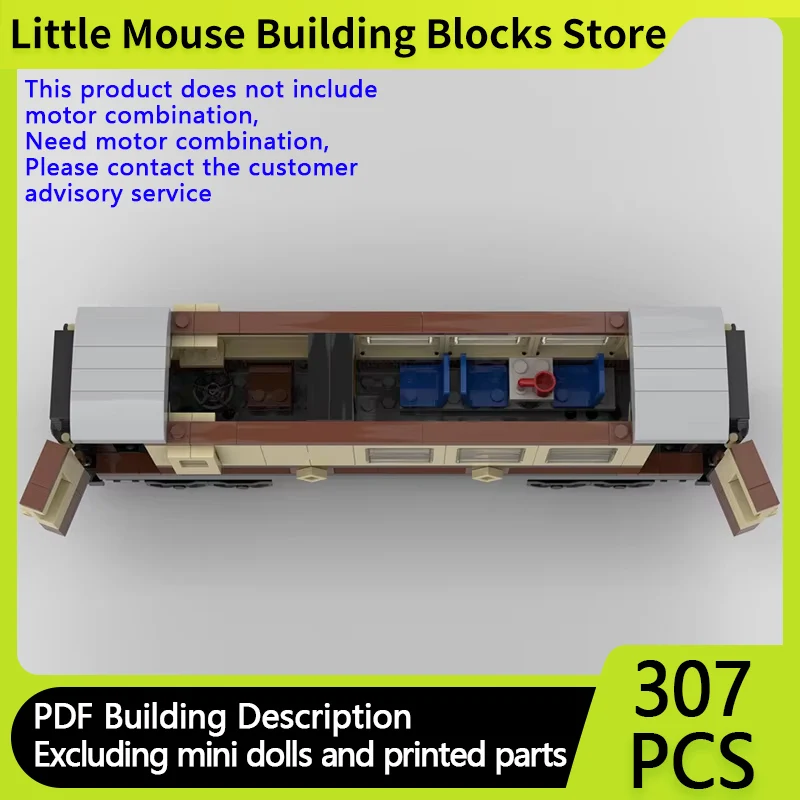 City Car Model MOC Building Bricks Passenger Train Brake Carriage Modular Technology Gifts Holiday Assemble Children Toys Suit