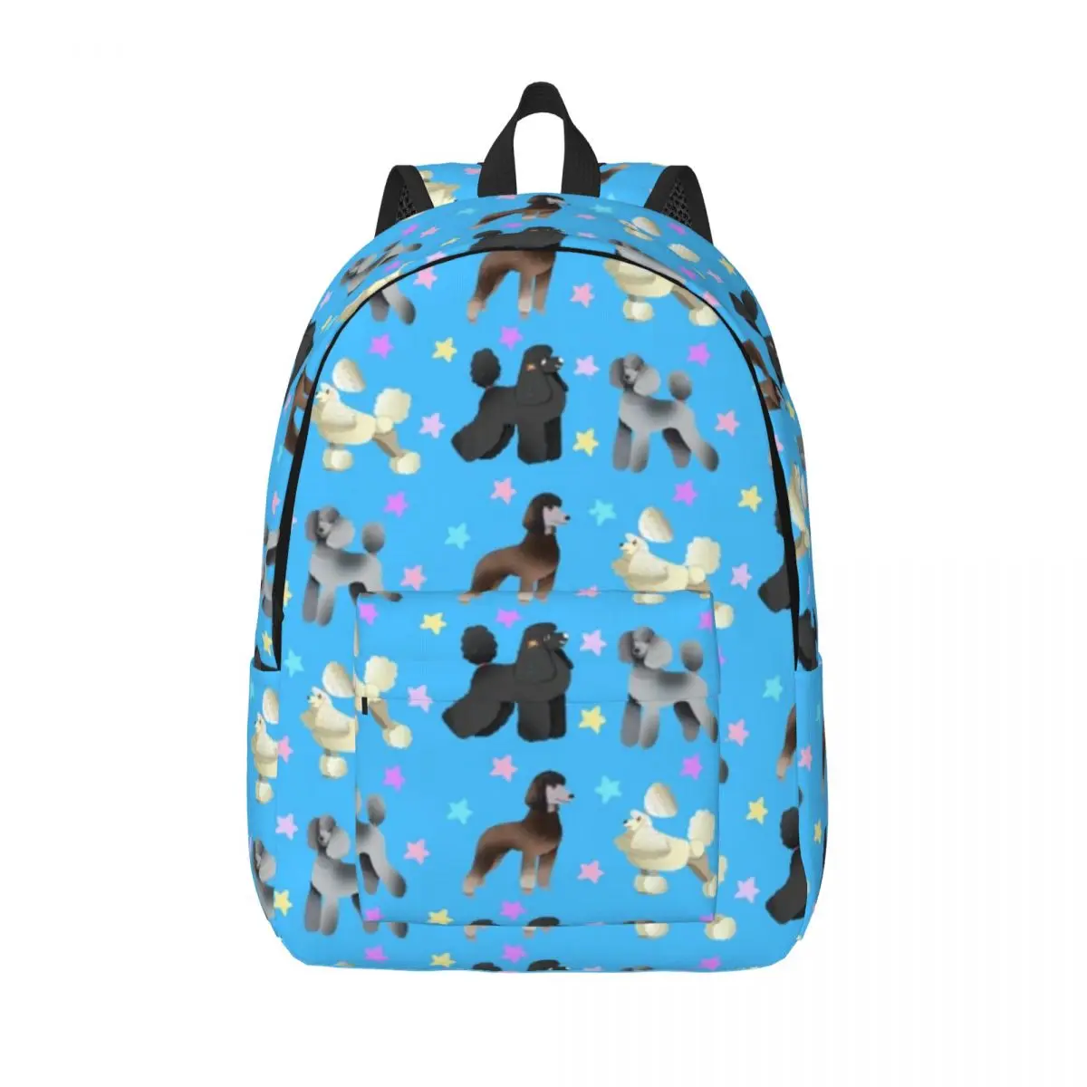 

Poodle Dogs Cute Brown And Blue Backpack Middle High College School Student Book Bags Teens Daypack Durable