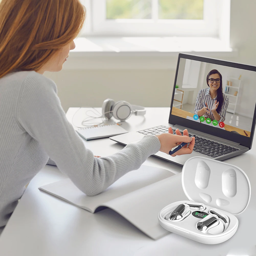 Wireless BT Translation Earbuds Real Time 144 Languages Language Translator Earbuds 3-in-1 for Travel Business Learning