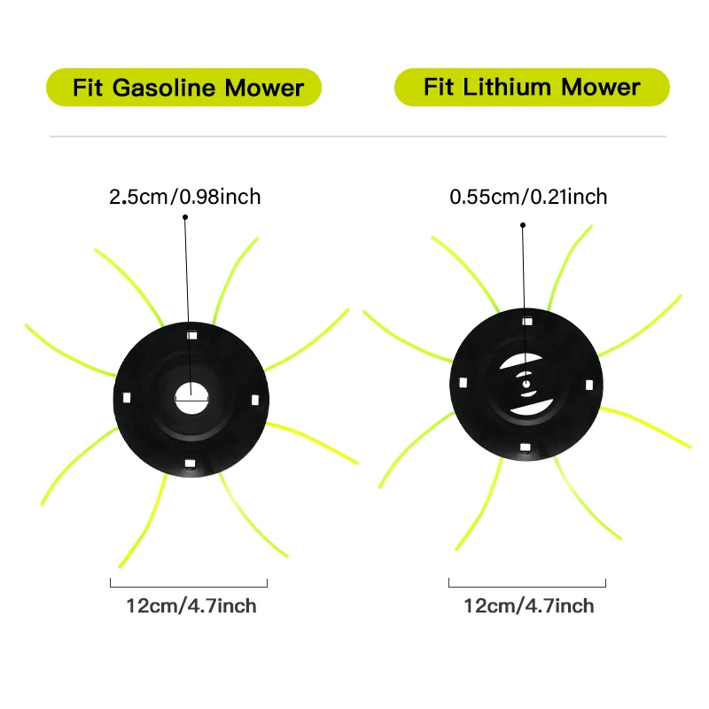 LUSQI Lithium/Gasoline Brushcutter Grass Trimmer Head With 4 Lines Brush Cutter Accessory For Home Garden Weeding Tools