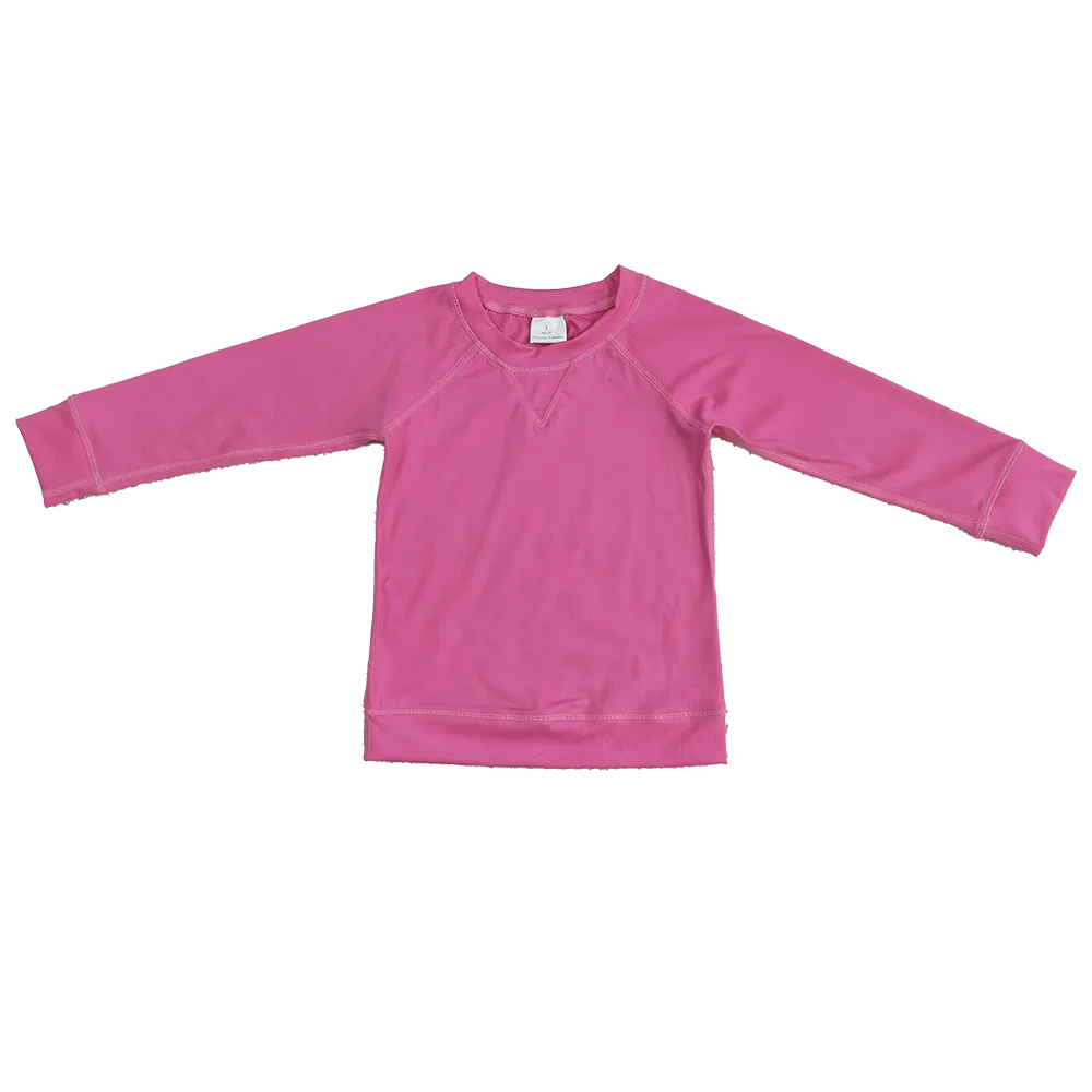 

GT0968 Baby Girls Yoga Tops Long sleeves hot pink kids girls active wear yoga top