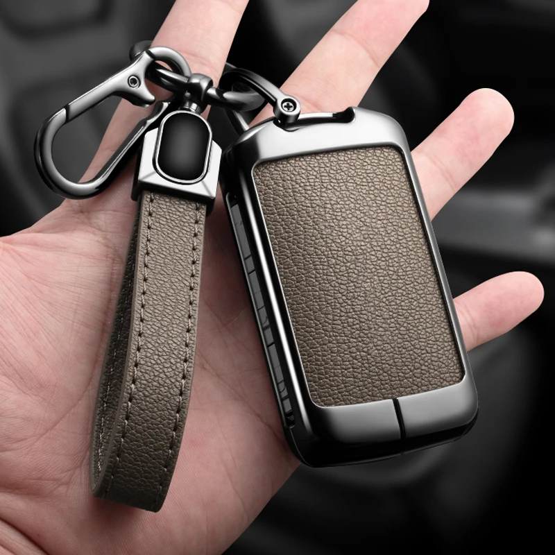 Metal Leather Car Key Case Shell Cover Holder For Volvo XC40 XC60 S90 XC90 V90 2017 2018 T5 T6 T8 Protection Bag Accessorise