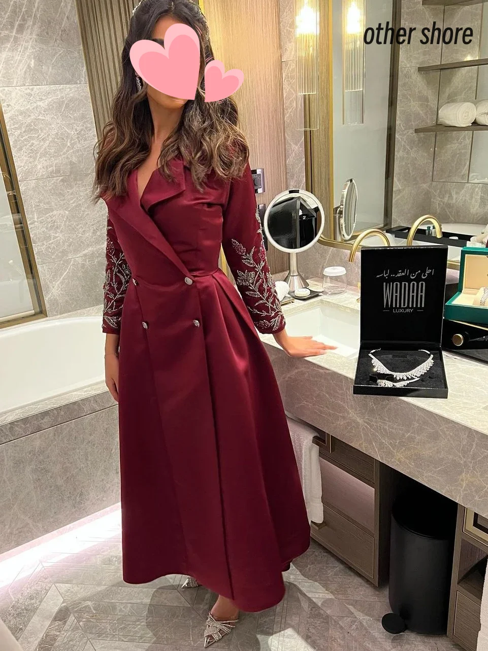 

Other Shore Elegant Vintage Sexy Red Beading Button V-Neck A-Line Customize Formal Occasion Prom Dress Evening Party Gowns