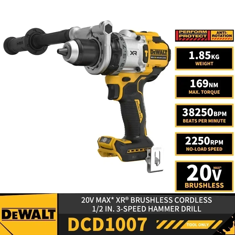 DEWALT DCD1007: La Mejor Taladro Percutor Inalámbrico de 20V MAX para Trabajos Profesionales y Caseros