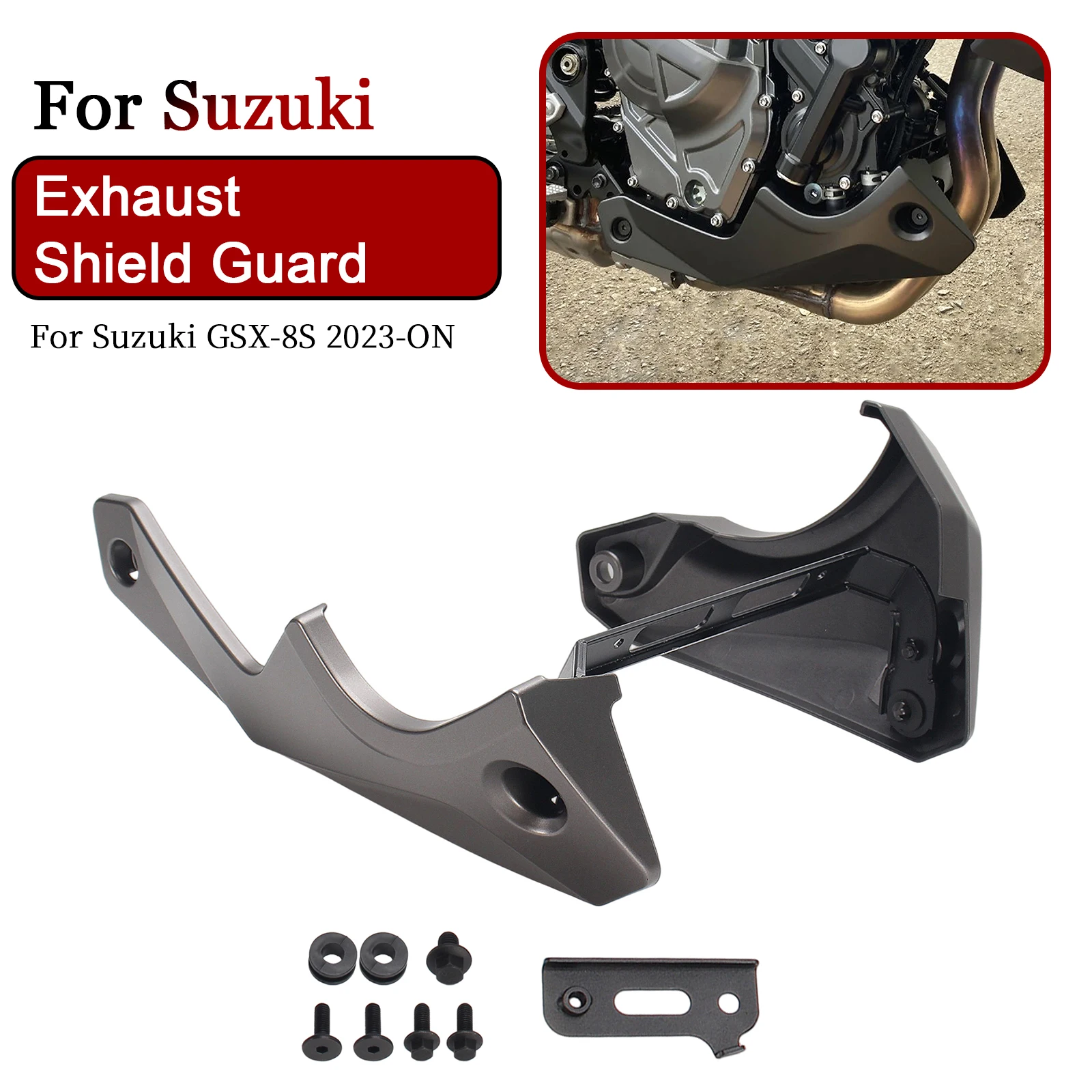 

Exhaust Shield Guard Under Cowl Fairing Belly Pan Kit For Suzuki GSX-8S GSX8S 2023-ON Engine Spoiler Chassis Protection Cover