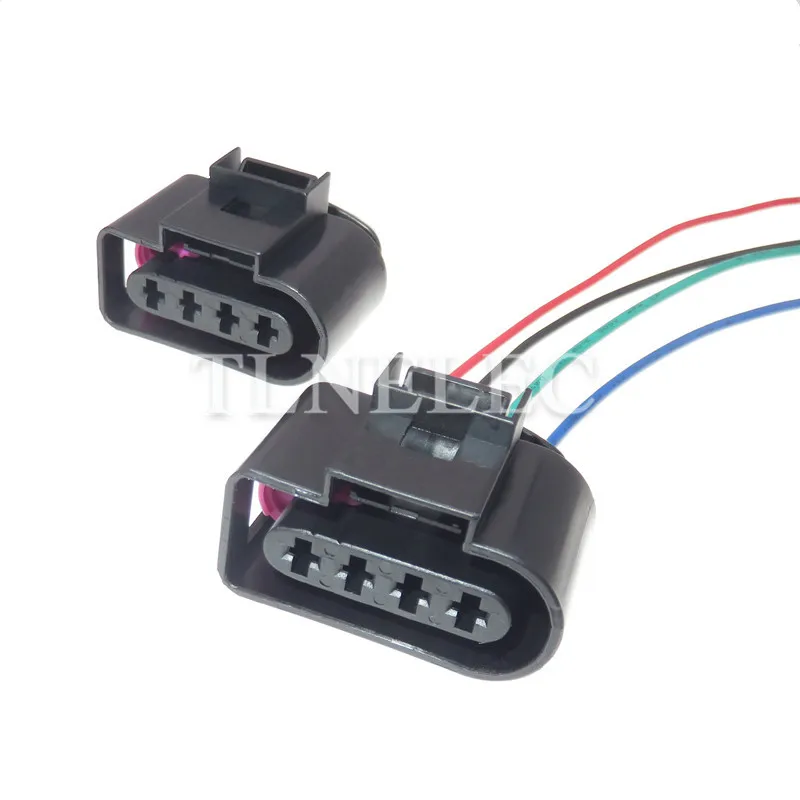 Conector Automotivo à Prova d'Água de 4 Pinos com Fios, Plugue de Chicote de Bobina de Ignição com Pinos para VW 4B0973724 4B0 973 724