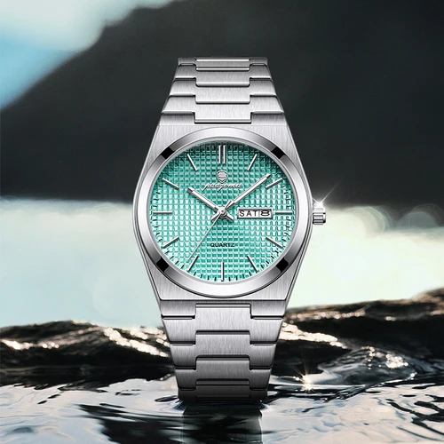 Imagen 2 del producto Reloj de pulsera PAAZOMU de lujo para hombre, reloj luminoso resistente al agua con fecha y semana para hombre, relojes de acero inoxidable para hombre, reloj deportivo de cuarzo para hombre