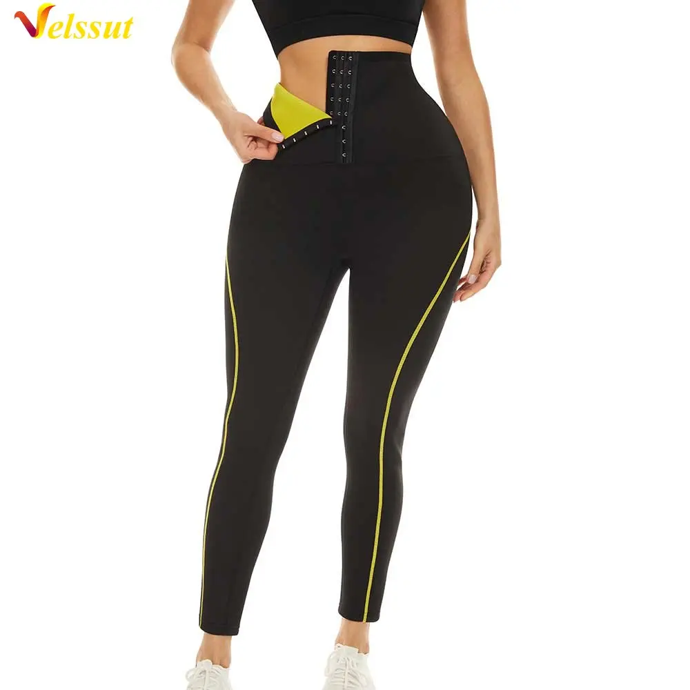 

Velssut Sauna Leggings for Women Weight Loss Pants Fitness Trousers Hot Sweat Sportwear Neoprene Panty Ladies Body Shaper Gym