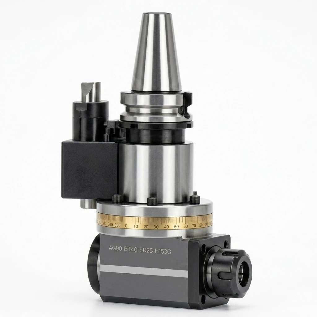 BT40 ER25 Right Angle Head Light  Milling Spindle CNC Side Processing High Precision 90 Degree Spindle Attachment