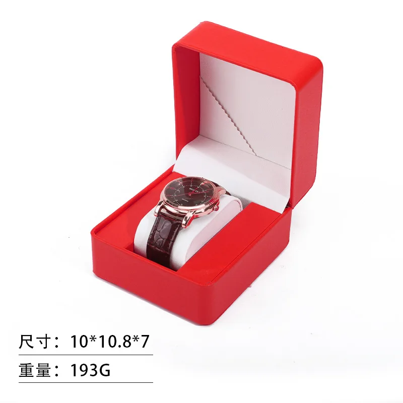 صندوق هدايا ساعة واحدة مع وسادة من جلد البولي يوريثان الفاخر لساعة اليد ومنظم وحقيبة ساعة للهدايا