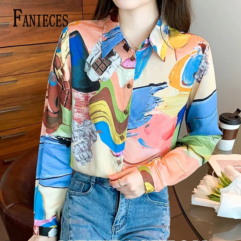 

FANIECES ropa de mujer ofertas Office Lady Women Shirt 2025 Summer Long Sleeve Turn Down Collar Shirts Work Blouse Female