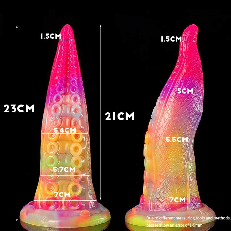 YOCY 9 inch Mulit-Color Luminous Octopus Realistic Dildo With Strong Suction Cup Tentacle Liquid Silicone Anal Plug G-Spot Toys - view 5