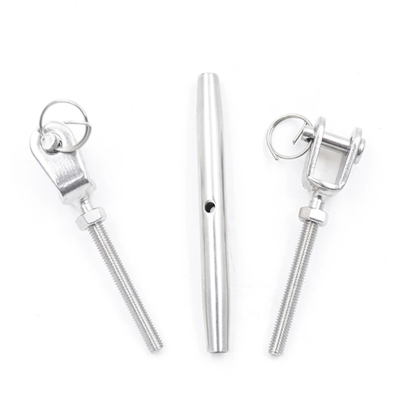 1-4pcs M5-M24 304/316 Stainless Steel Turnbuckle Closed Body Swage Turnbuckle Screw Wire Rope Tensioning Tightener Tight Buckle