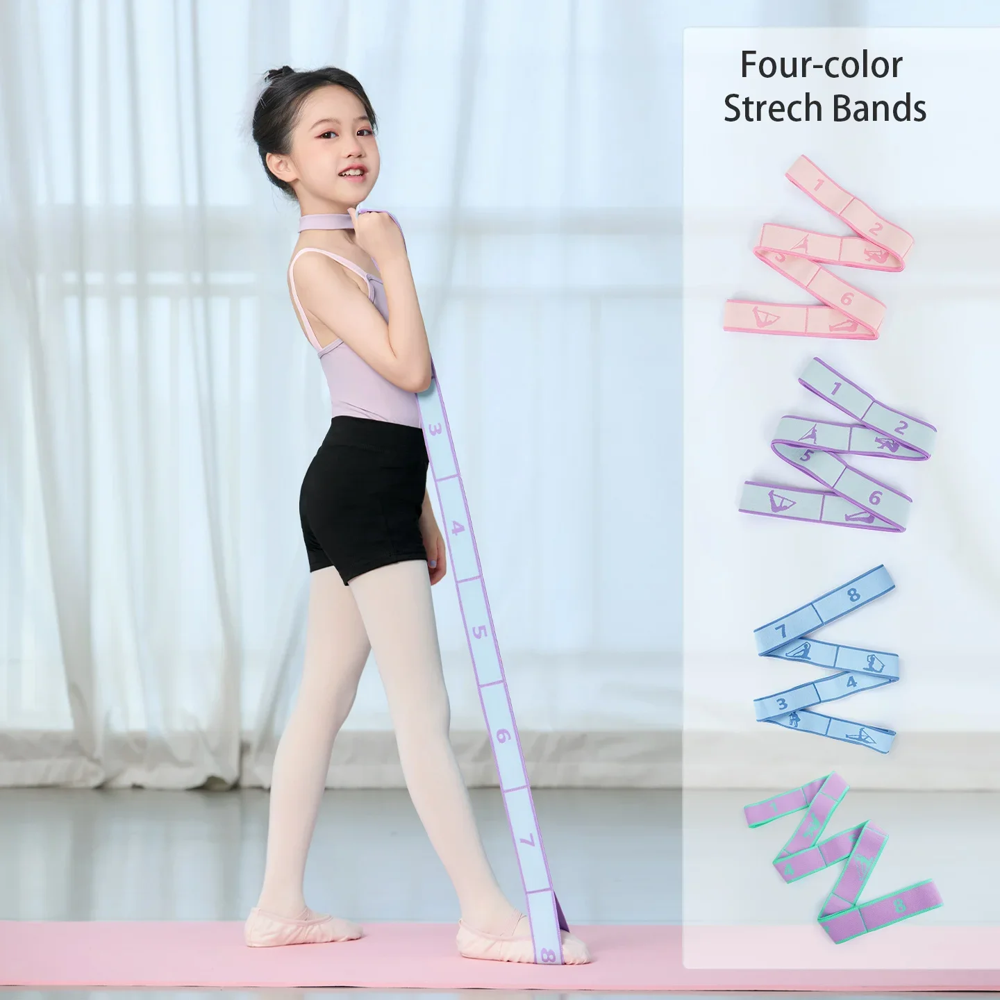 Gym Exercise Bands Ballet Yoga Elastic Stretch Bands Shaping Pull Rope Dance Resistance Rope Fitness Pilates Resistance Belt