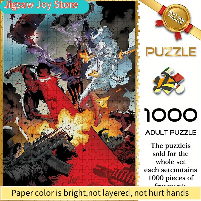 

Бесшовные пазлы на тему Marvel Z12.8-80, Сцена городской битвы X-Men - прочный, толстый пазл, отличная головоломка для взрослых, Su