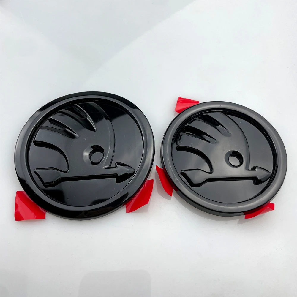 20Pcs 80mm 90mm Emblem For Skoda Fabia 1 Octavia a7 RS Superb Rapid Yeti Karoq Vision Car Head Front Rear Boot Tailgate Sticker