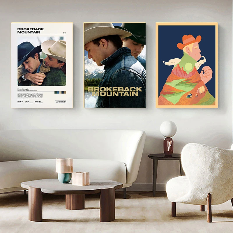 Brokeback, белая фотобумага с изображением гор, фотобумага для комнаты