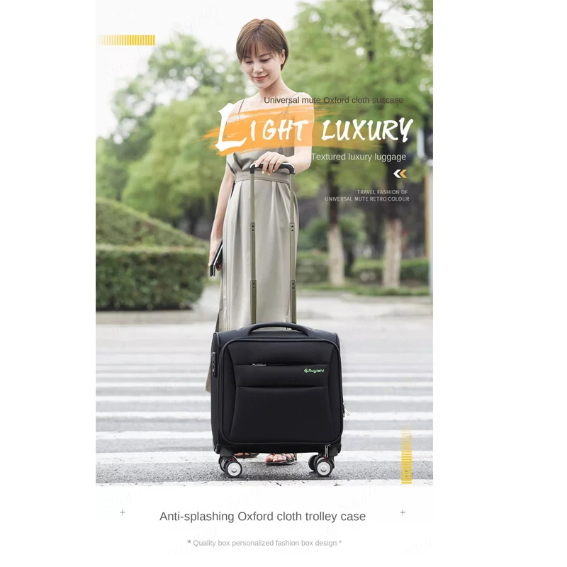 12 20-inch Mini Carry-on Cabin Suitcase Business Travel Luggage Oxford Cloth Trolley Case Small Size 14 16 18 Inch