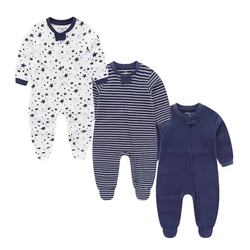 3-Pack Baby Boy Girl Rompers Spring Autumn Cotton Soft Infant Jumpsuit Unisex Onesies Clothing Sets