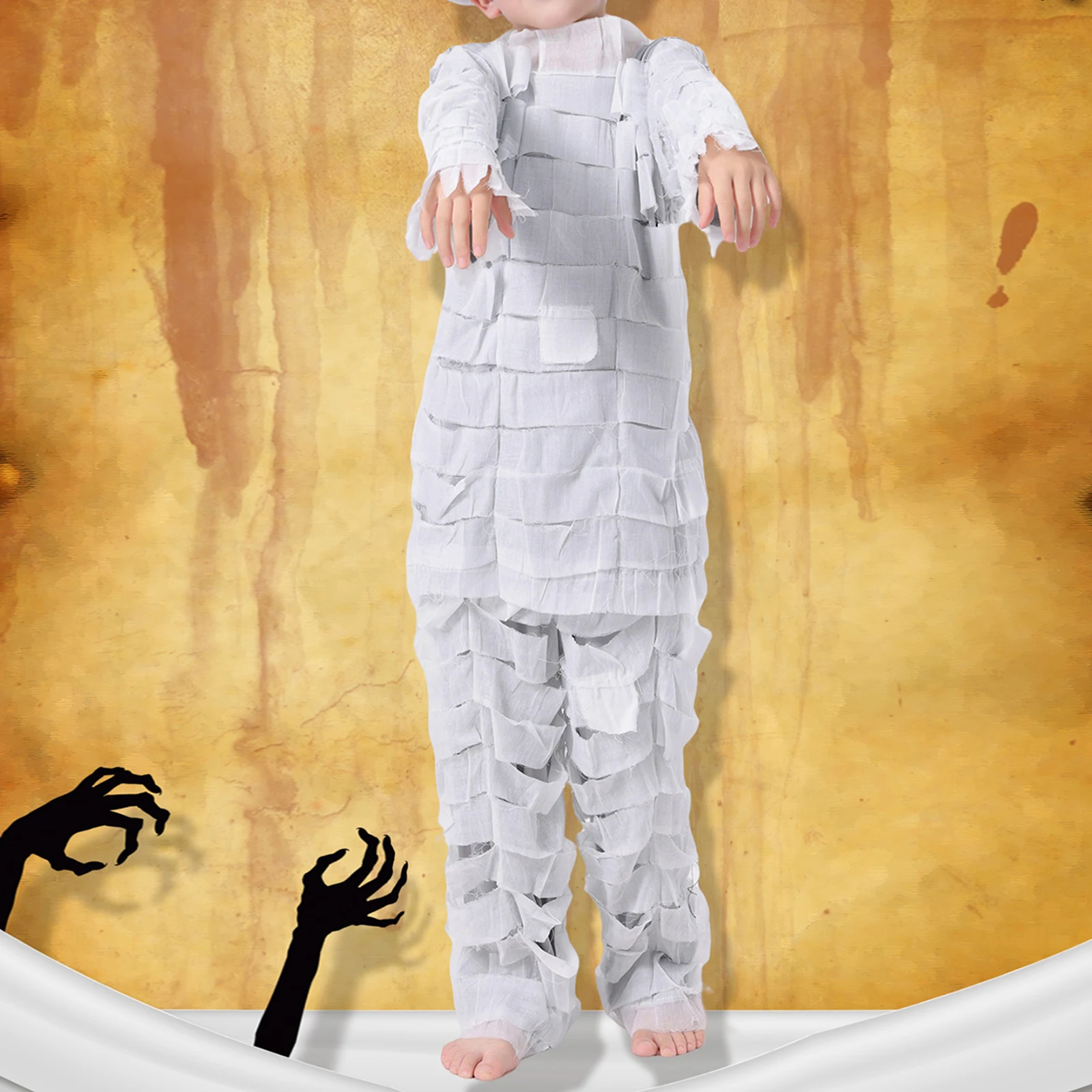 

Kids Mummy Costume Spooky Long Sleeve Dead Egyptian Costume Set Halloween Cosplay Outfits