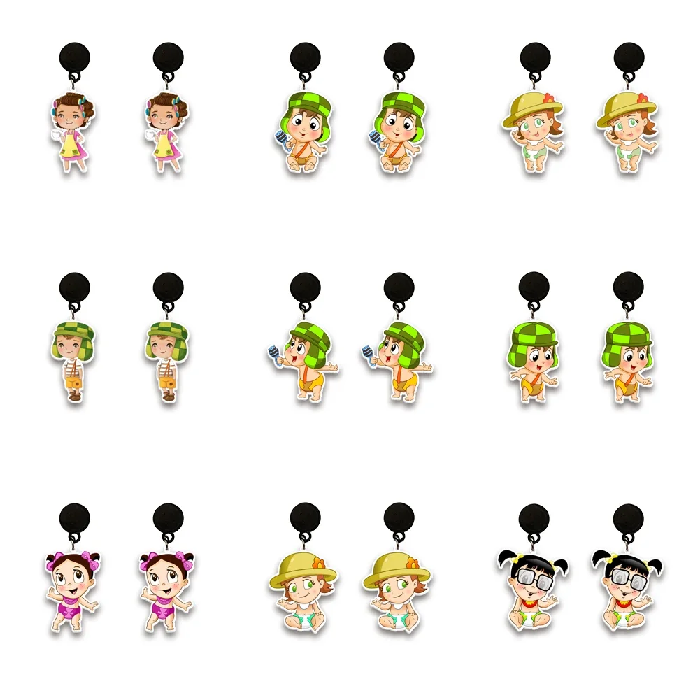 Saint Patrick's New Style Acrylic Earrings Simple Cartoon Beauty Girls Trend Stud Earrings Cute Female Earring Stud