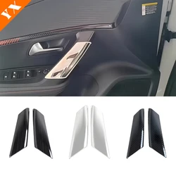 2020-2024 For Peugeot 2008 Accessories Stainless Black Silver Car Inner Handle Armrest Decor Anti Scratch Protection Cover 2pcs