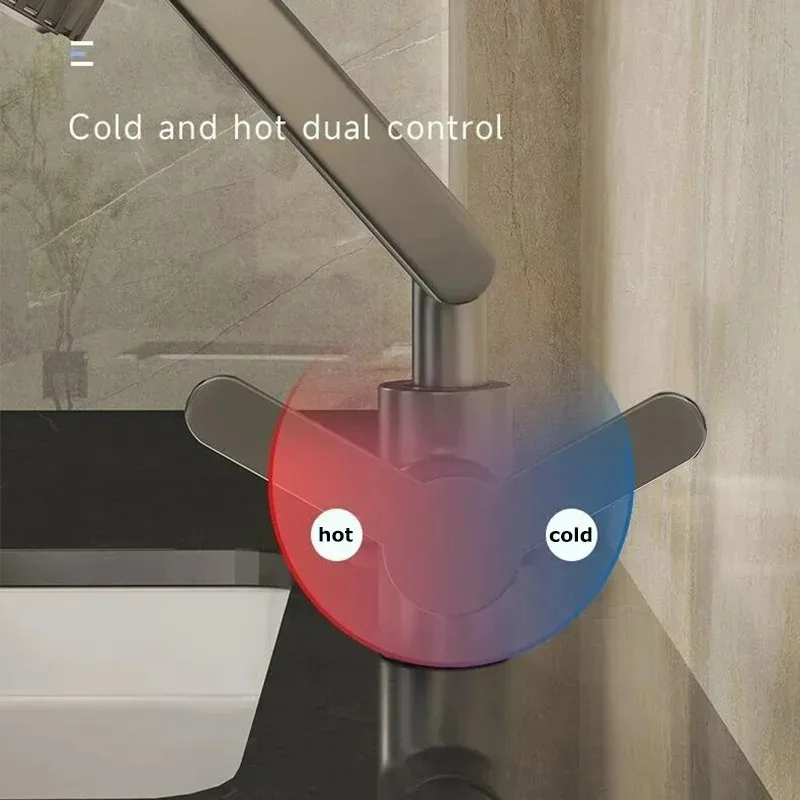 Universal Dual-mode Rotating Faucet Mechanical Arm Wash Basin Kitchen Bathroom Hot And Cold Household Basin Wash Basin Wash Up