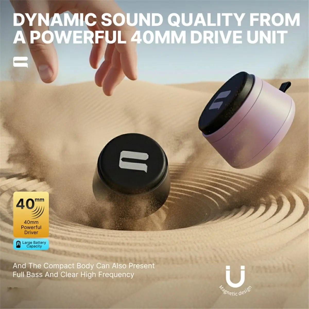 Promotion Mini Magnetic Bluetooth Speaker Loudspeaker Stereo Speaker Including Built-in 500 MAh Battery As Phone Stand Grey