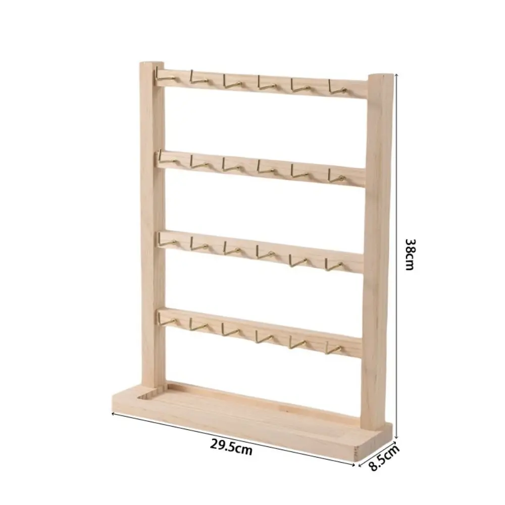 Showcase Wooden Necklaces Easel Solid Wood Removable Jewelry Collection Rack with Hooks Earrings Jewelry Hanging - view 6
