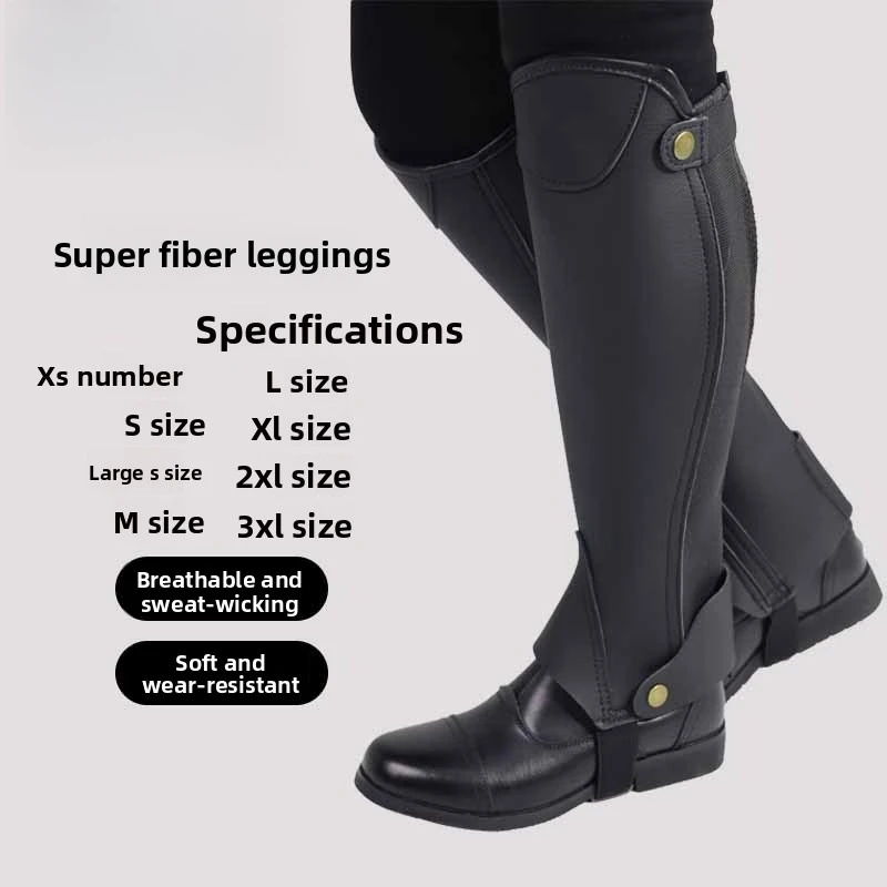 

Microfiber Riding Chaps, Horse Riding Leg Guards, Comfortable Anti‑Abrasion Leather Equestrian Gear for Kids and Adults