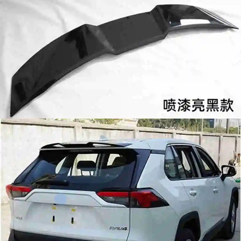 For 2019 2020 New Toyota RAV4 Spoiler High Quality ABS Material Car Rear Wing Lip Spoiler by Gloosy Black